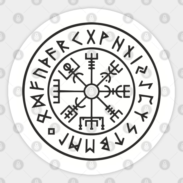 Viking Compass Vegvisir Rune Circle Nordic Heritage Sticker by Anticorporati
